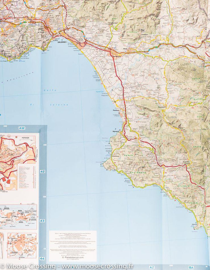 Carte routière n° 362 - Campanie et Basilicate (sud de l'Italie) | Michelin carte pliée Michelin 