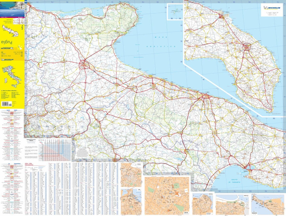 Carte routière n° 363 - Pouilles (Italie) | Michelin carte pliée Michelin 