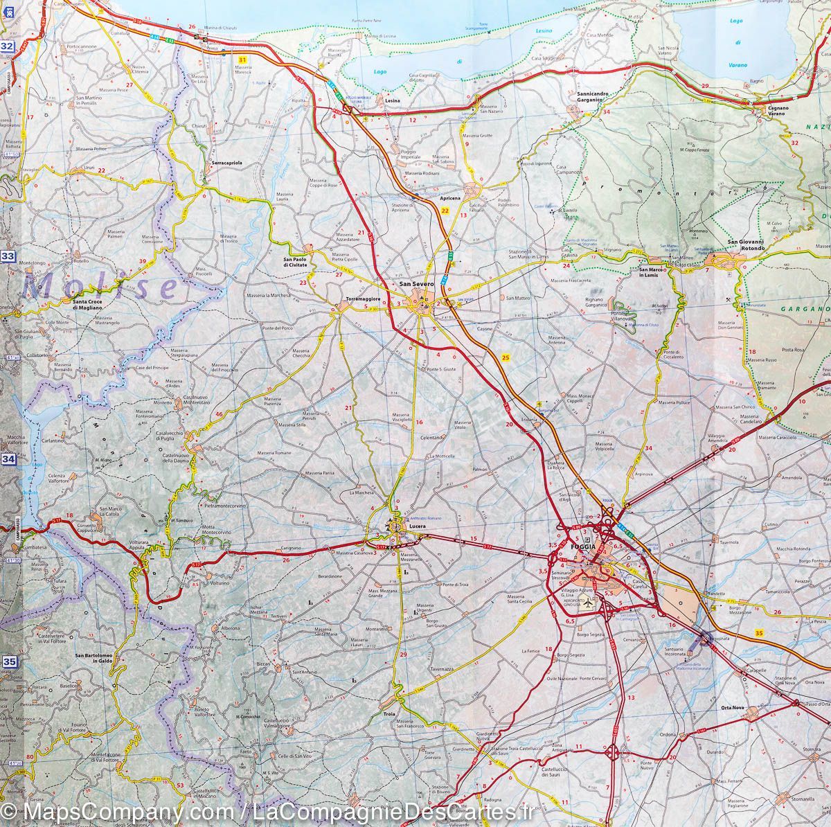 Carte routière n° 363 - Pouilles (Italie) | Michelin carte routière Michelin