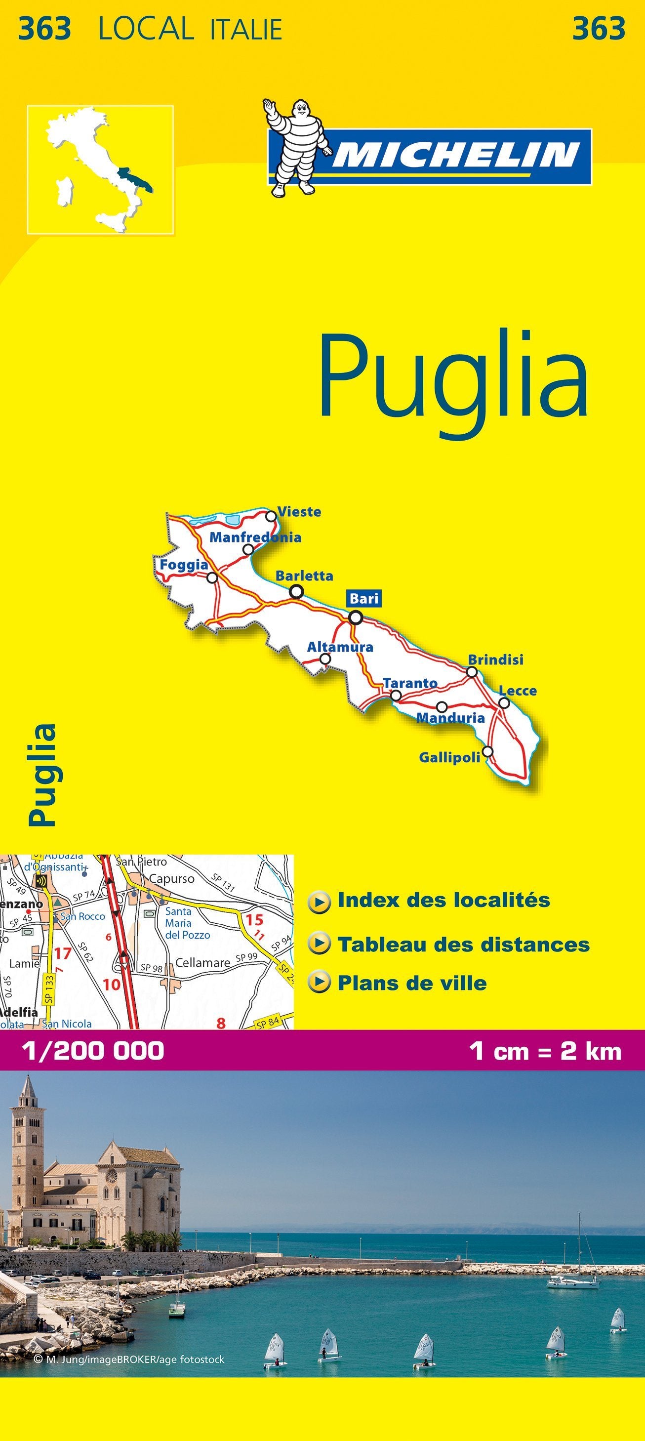 Carte routière n° 363 - Pouilles (Italie) | Michelin carte routière Michelin