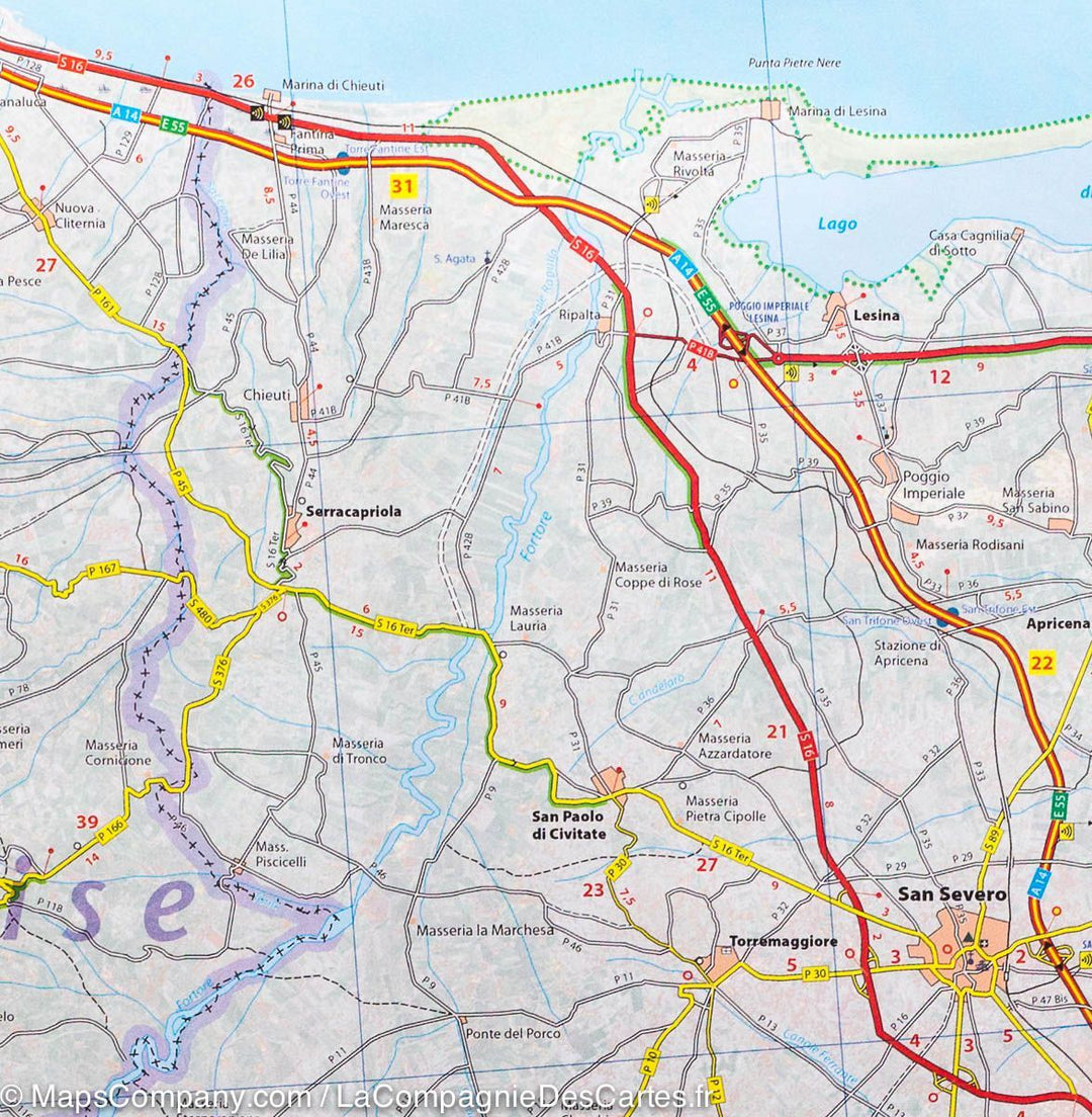 Carte routière n° 363 - Pouilles (Italie) | Michelin carte pliée Michelin 