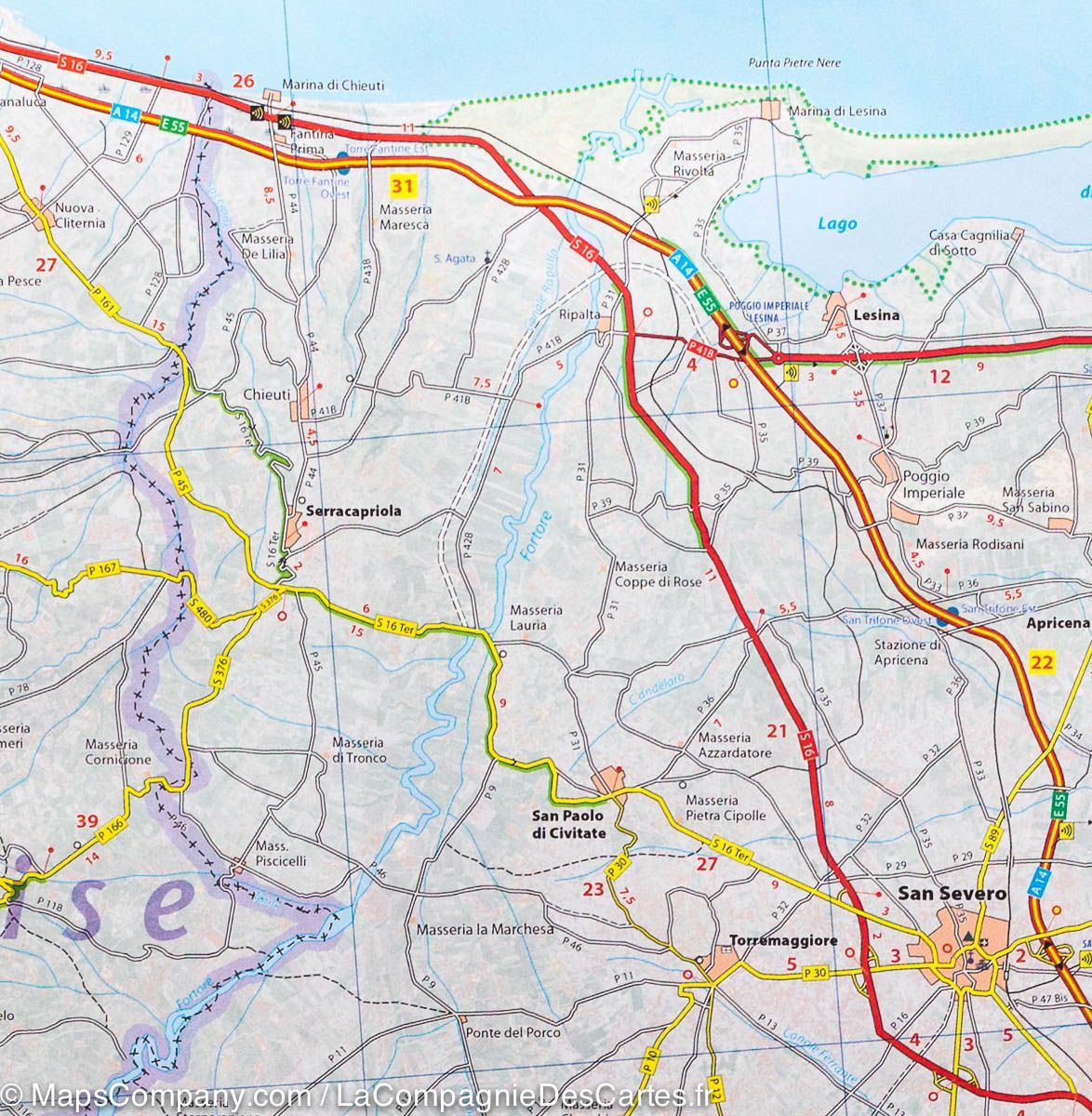 Carte routière n° 363 - Pouilles (Italie) | Michelin carte routière Michelin