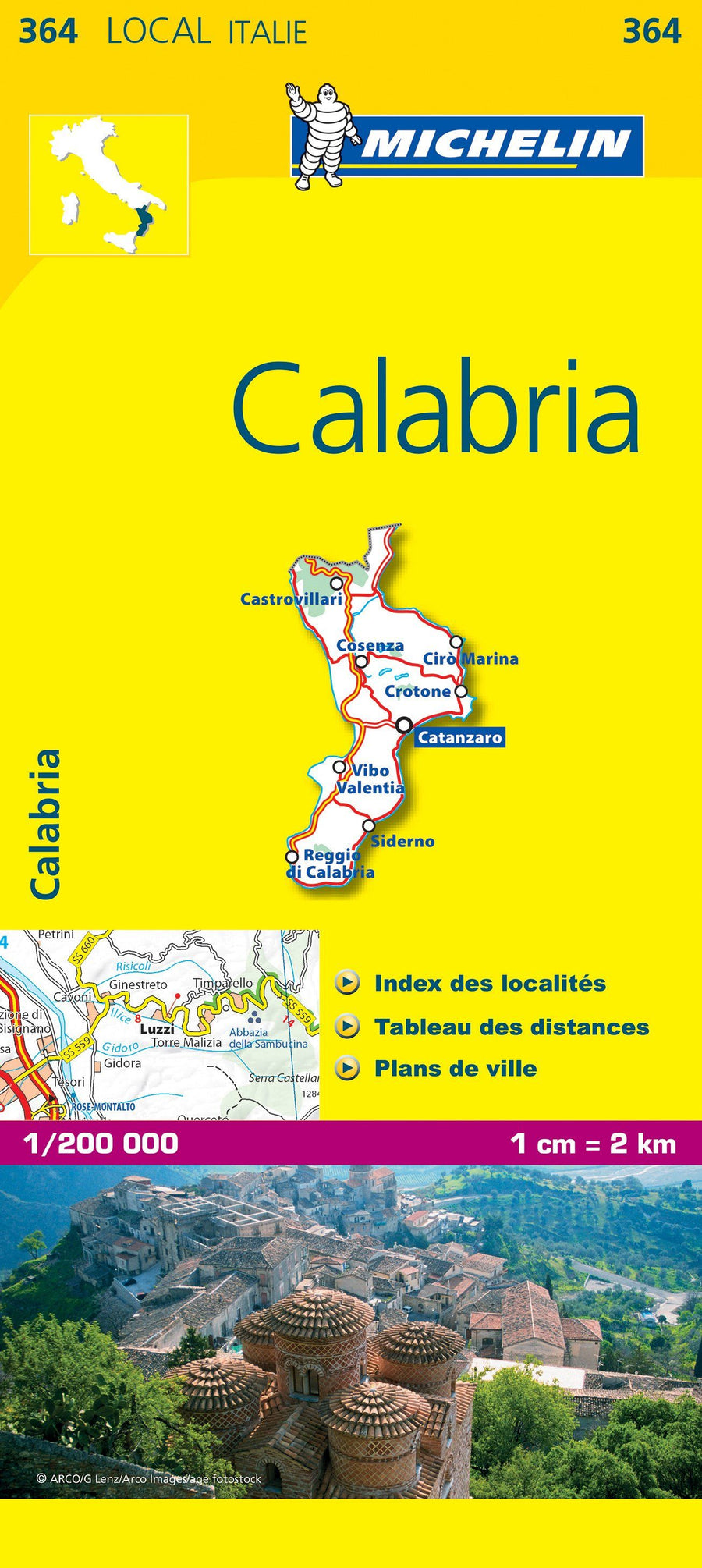 Carte routière n° 364 - Calabre (sud de l'Italie) | Michelin carte pliée Michelin 