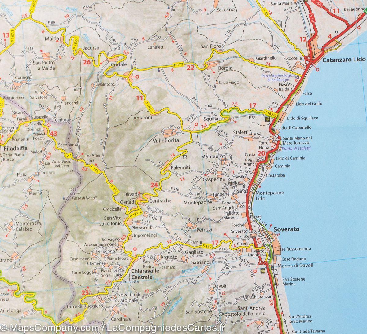 Carte routière n° 364 - Calabre (sud de l'Italie) | Michelin carte routière Michelin