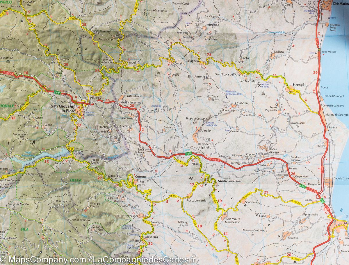 Carte routière n° 364 - Calabre (sud de l'Italie) | Michelin carte routière Michelin