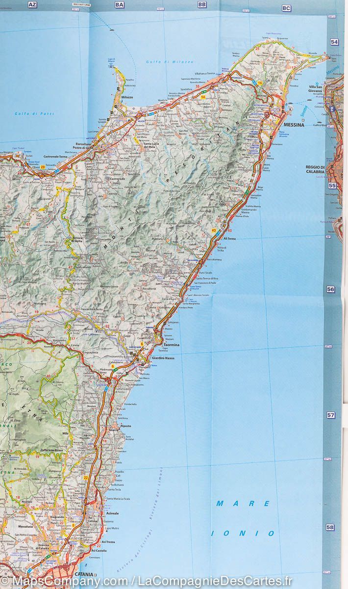 Carte routière de la Sicile | Michelin - La Compagnie des Cartes
