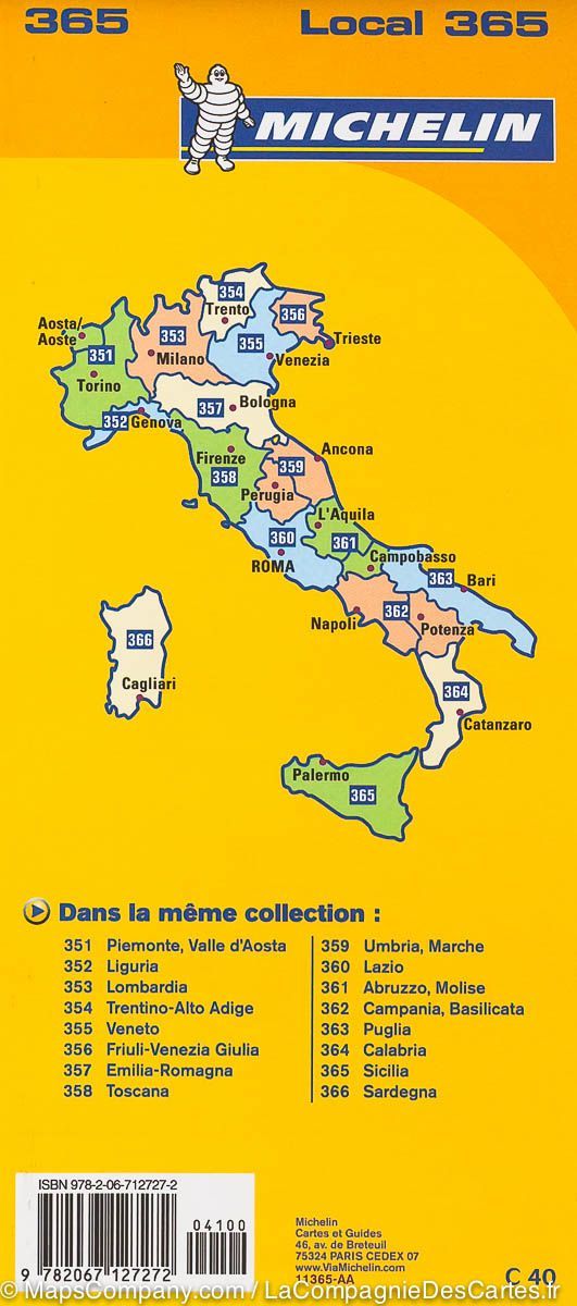 Carte routière n° 365 - Sicile | Michelin carte routière Michelin