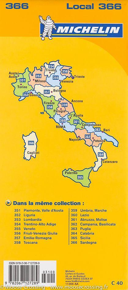 Carte routière n° 366 - Sardaigne | Michelin carte routière Michelin