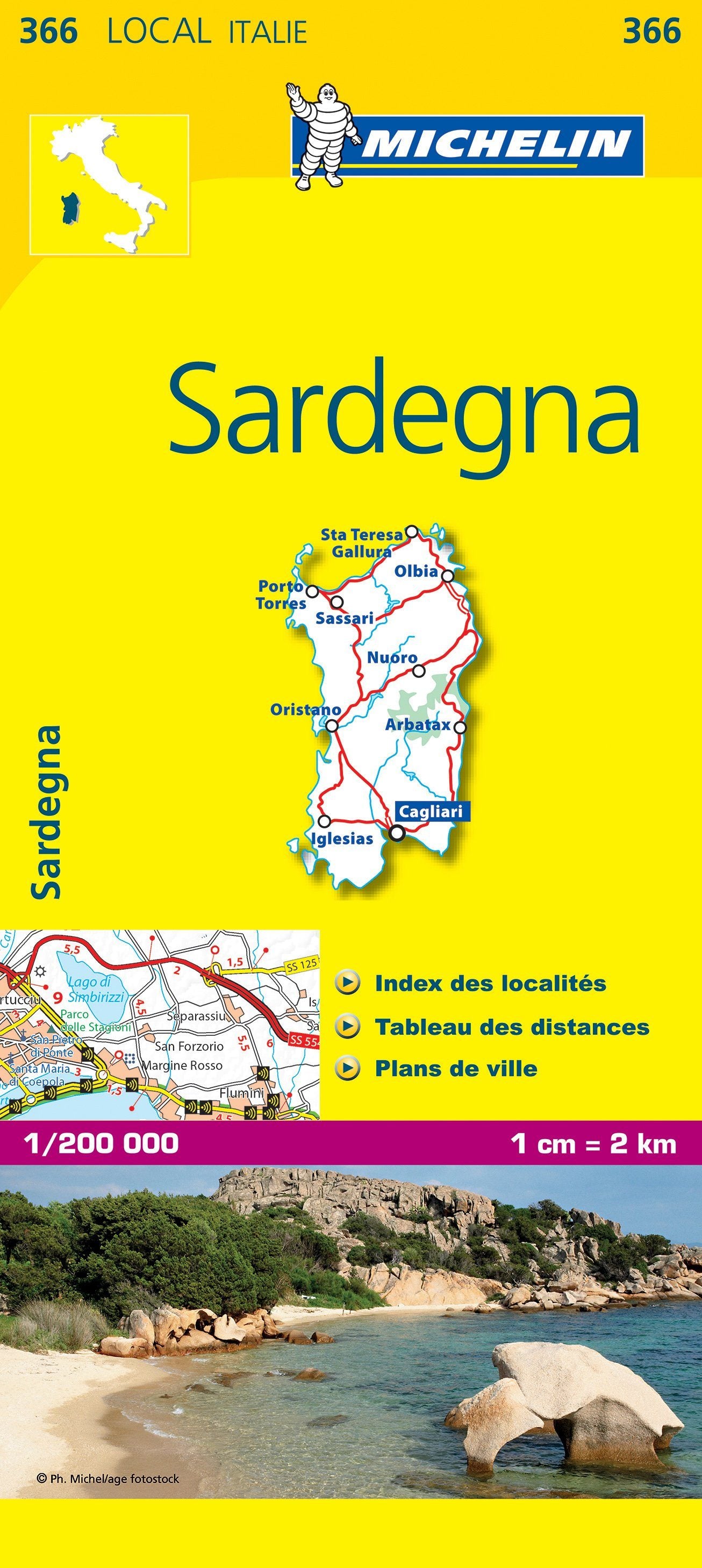 Carte routière n° 366 - Sardaigne | Michelin carte routière Michelin