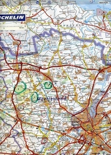 Carte routière n° 371 - Flandre Occidentale | Michelin carte pliée Michelin 