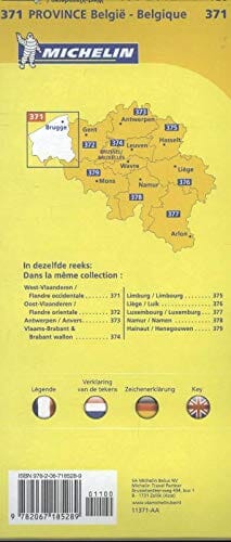 Carte routière n° 371 - Flandre Occidentale | Michelin carte pliée Michelin 