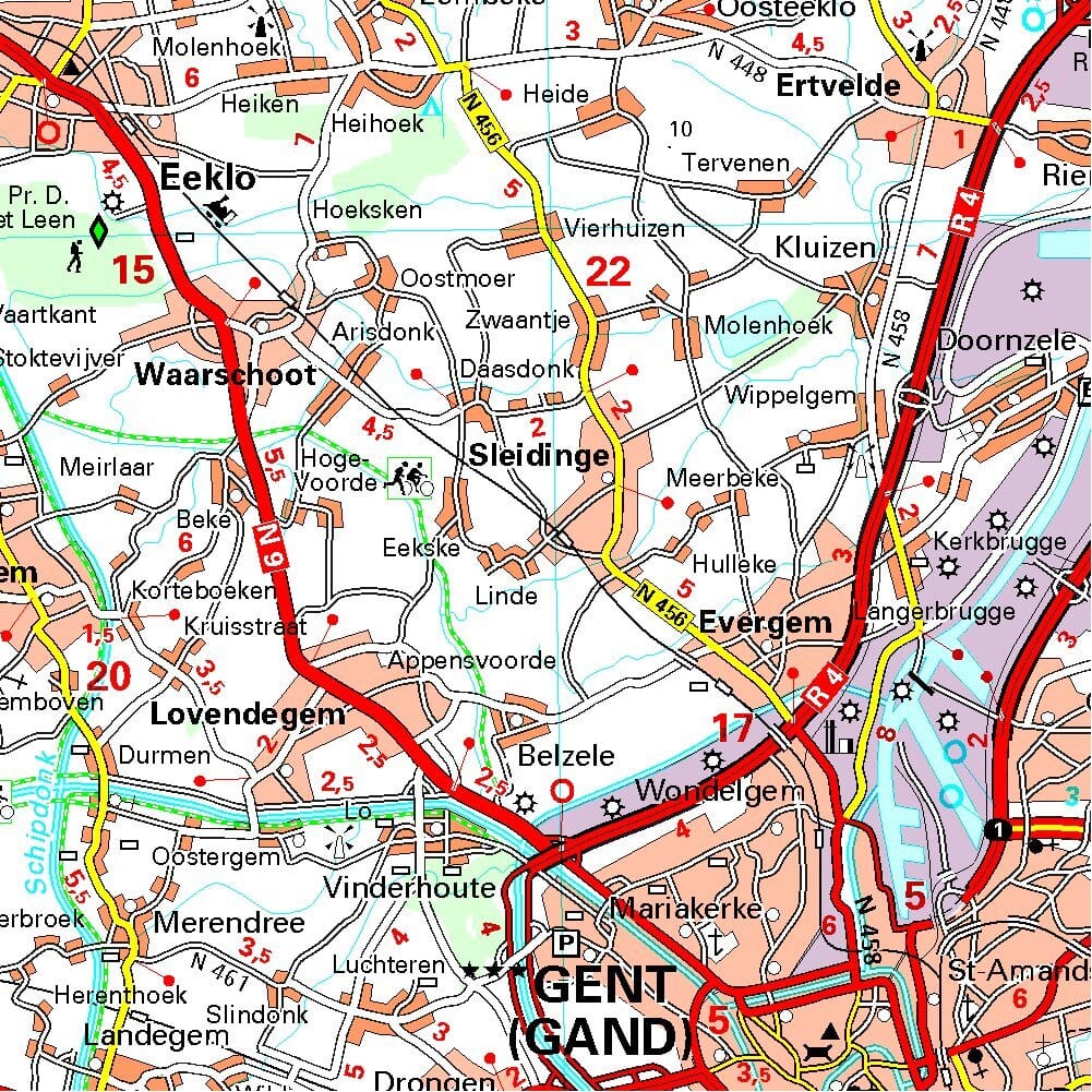 Carte routière n° 372 - Flandre Orientale | Michelin carte routière Michelin
