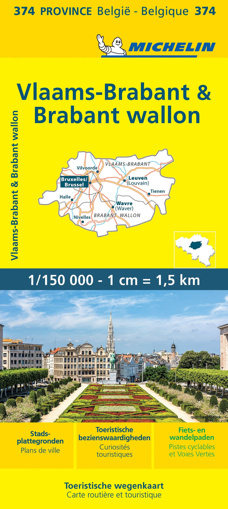 Carte routière n° 374 - Brabant Flamand & Brabant Wallon | Michelin carte pliée Michelin 