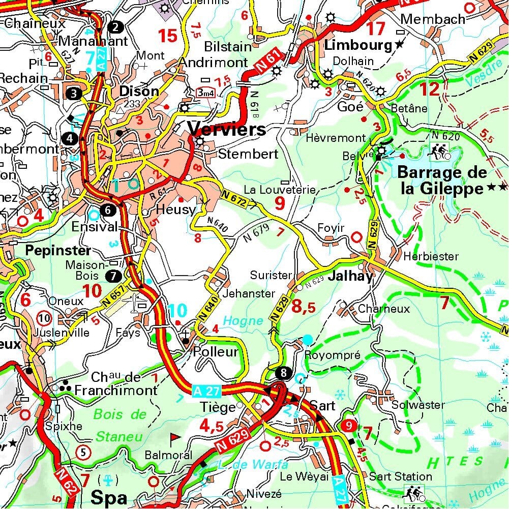 Carte routière n° 376 - Liège (Belgique) | Michelin carte routière Michelin