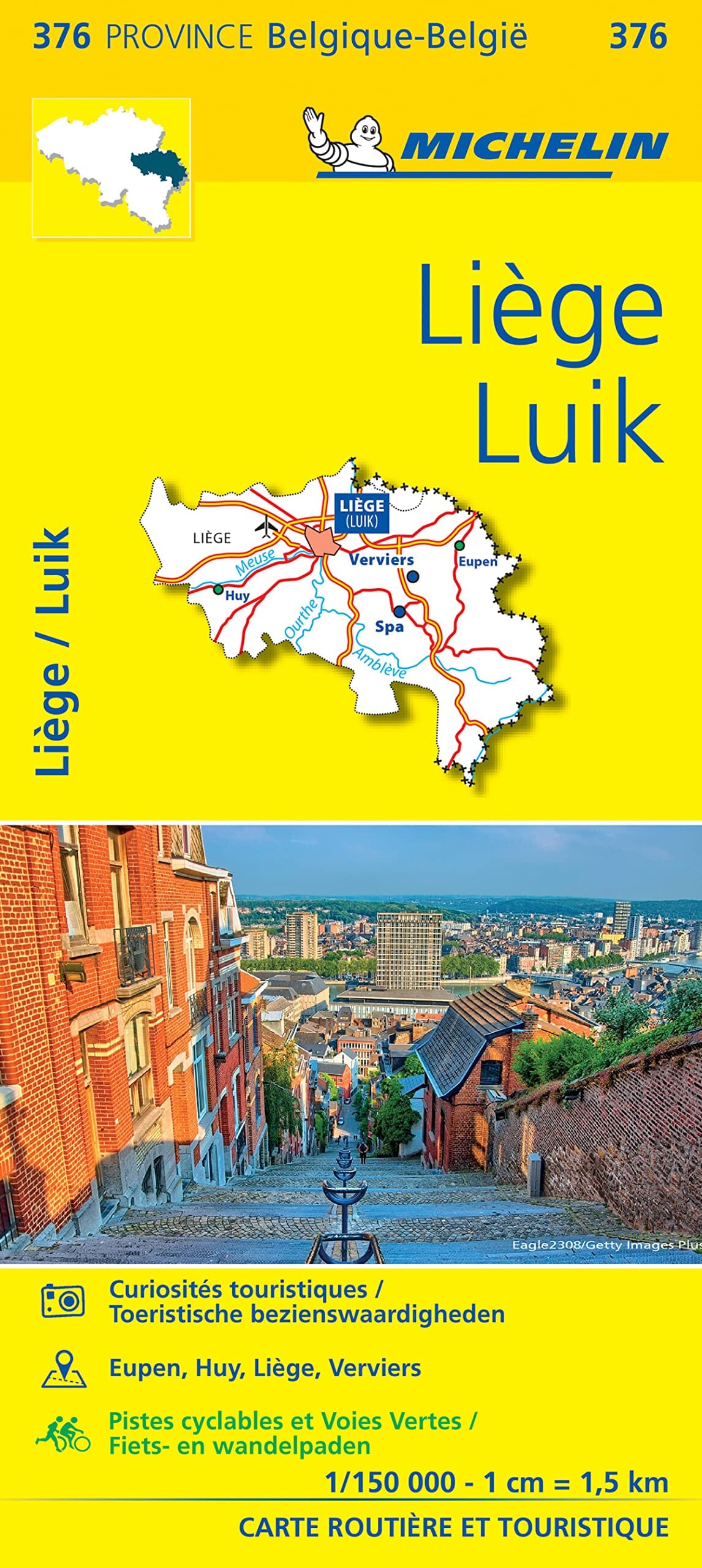 Carte routière n° 376 - Liège (Belgique) | Michelin carte routière Michelin