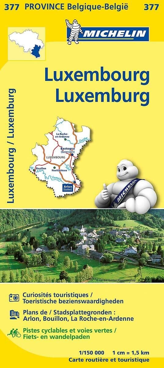 Carte routière n° 377 - Province de Luxembourg (Belgique) | Michelin carte routière Michelin