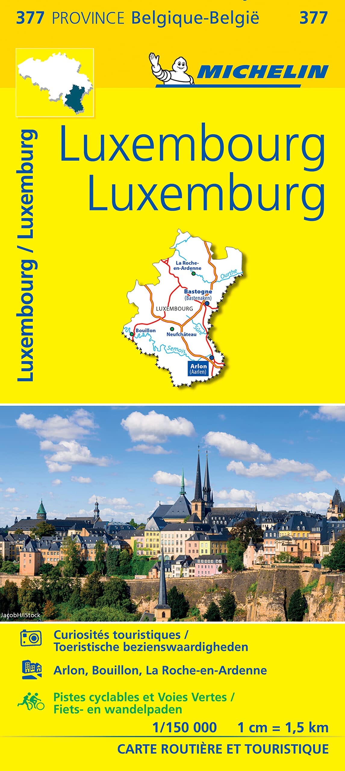 Carte routière n° 377 - Province de Luxembourg (Belgique) | Michelin carte routière Michelin