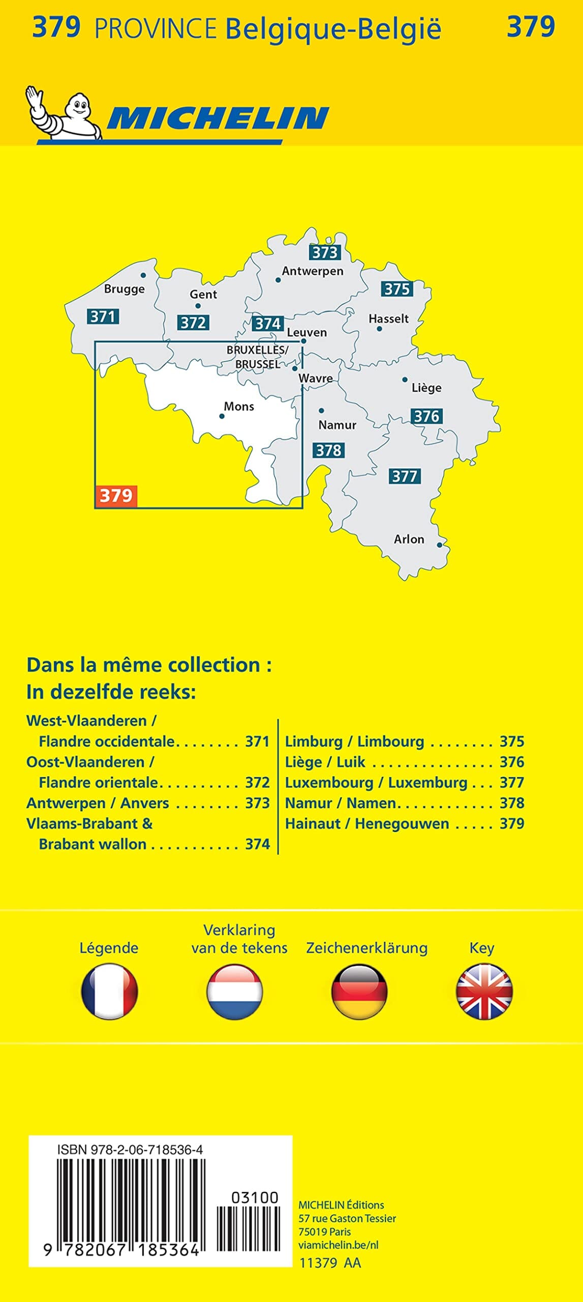 Carte routière n° 379 - Hainaut | Michelin carte routière Michelin