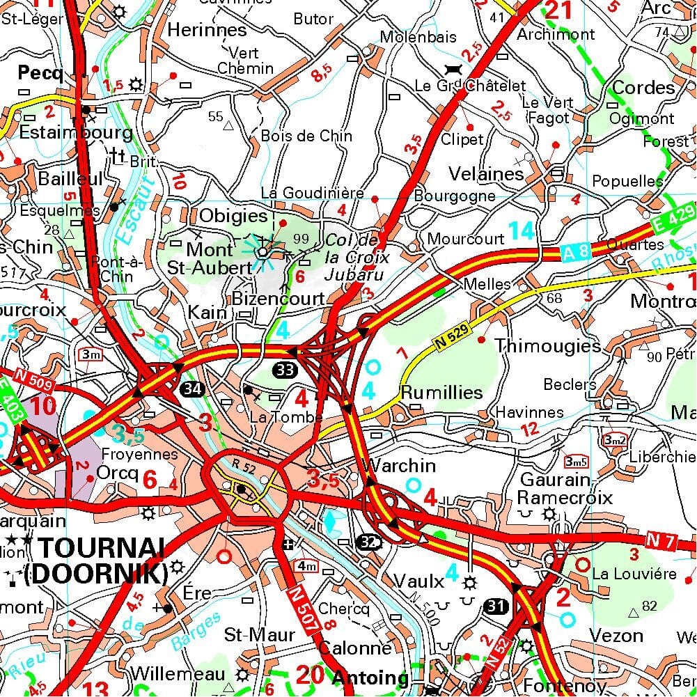 Carte routière n° 379 - Hainaut | Michelin carte pliée Michelin 