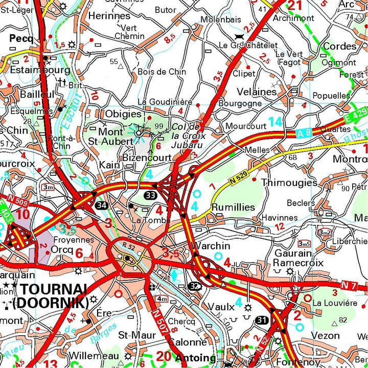 Carte routière n° 379 - Hainaut | Michelin carte pliée Michelin 