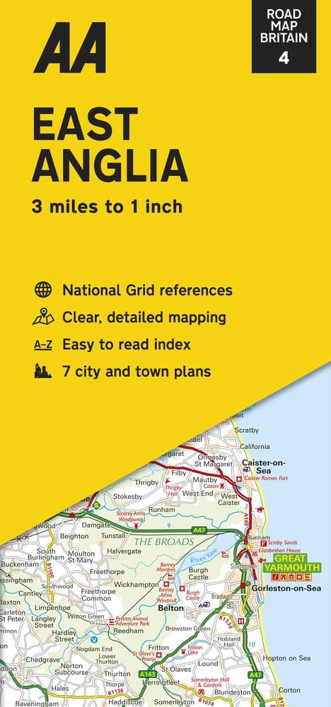 Carte routière n° 4 - Angleterre Est | AA Publishing carte pliée AA Publishing 