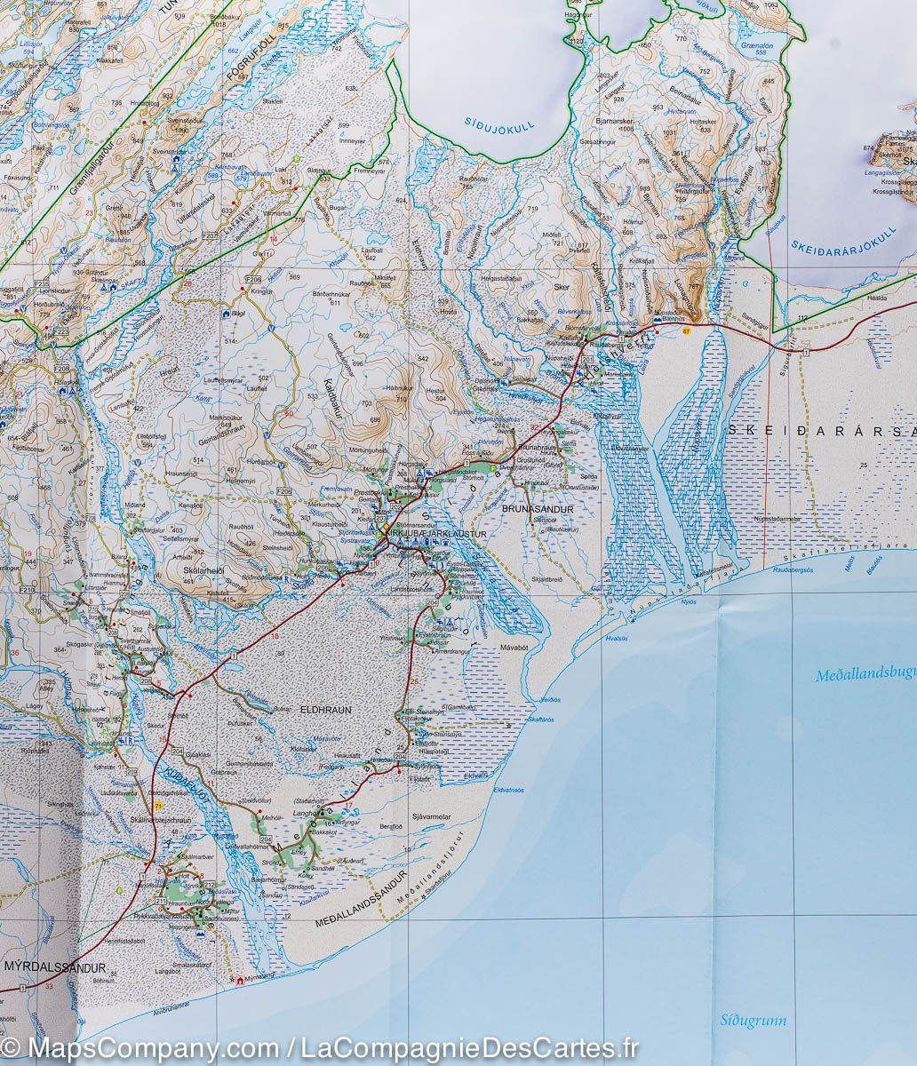 Carte routière n° 4 - Islande Sud-Est | Ferdakort carte routière Ferdakort