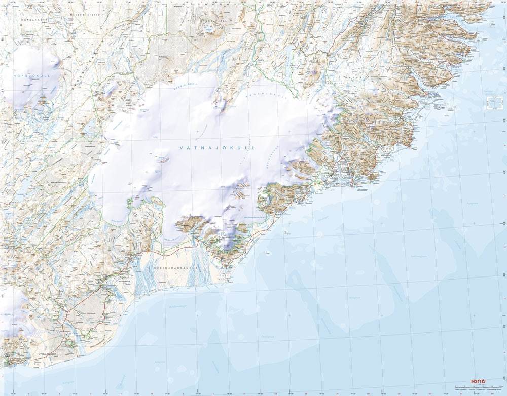 Carte routière n° 4 - Islande Sud-Est | Ferdakort carte routière Ferdakort