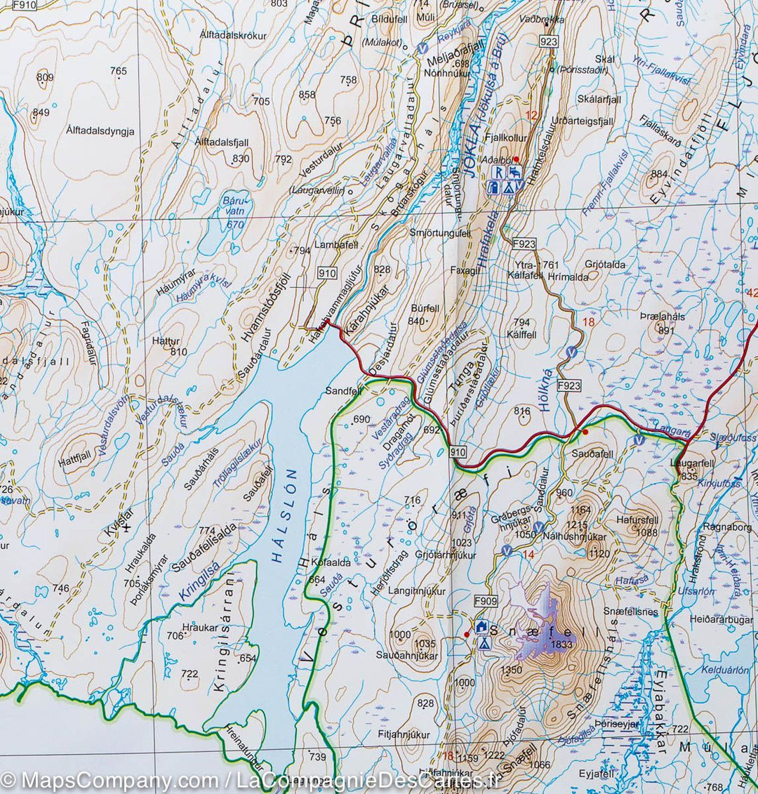 Carte routière de l'Islande Sud-Est #4 | Ferdakort - La Compagnie des Cartes