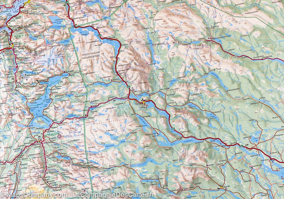 Carte routière n° 4 - Norvège Centrale (de Bronnoysund à Narvik) | Kümmerly & Frey carte routière Kümmerly & Frey