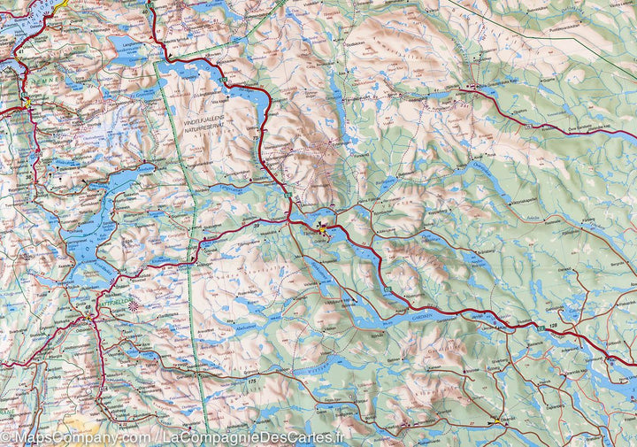 Carte routière #4 – Norvège Centrale (de Bronnoysund à Narvik) | Kümmerly   Frey - La Compagnie des Cartes