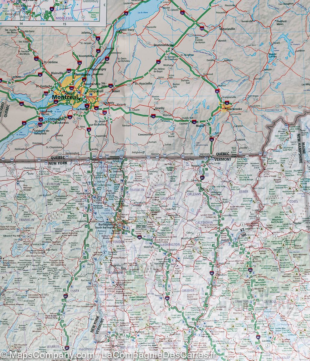 Carte routière n° 4 - Nouvelle Angleterre (USA) | Hallwag carte routière Hallwag