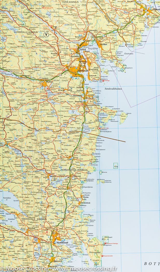 Carte routière n° 4 - Suède Centrale (Gävle, Sundsvall, Mora) | Kümmerly & Frey carte routière Kümmerly & Frey