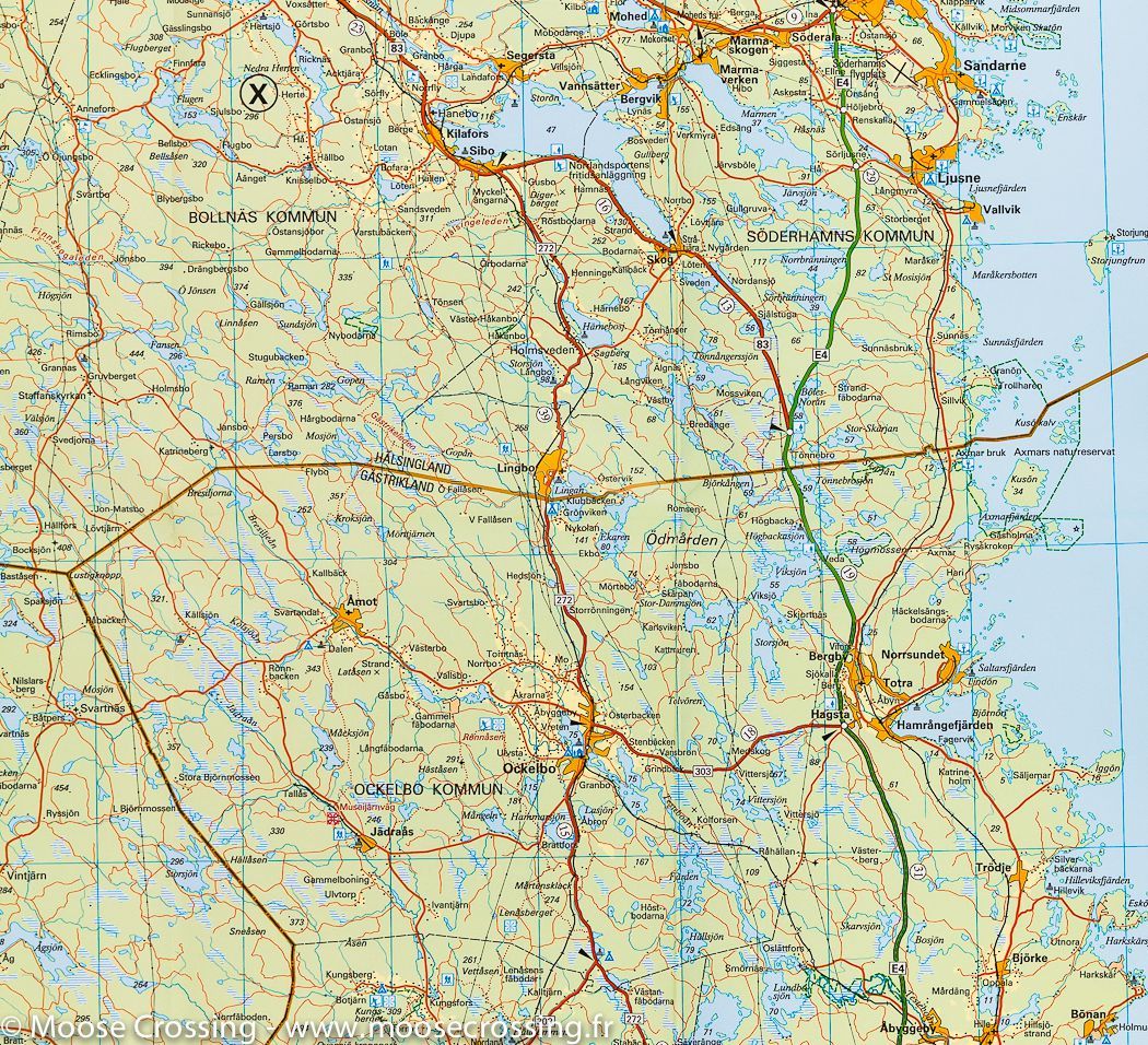 Carte routière n° 4 - Suède Centrale (Gävle, Sundsvall, Mora) | Kümmerly & Frey carte routière Kümmerly & Frey