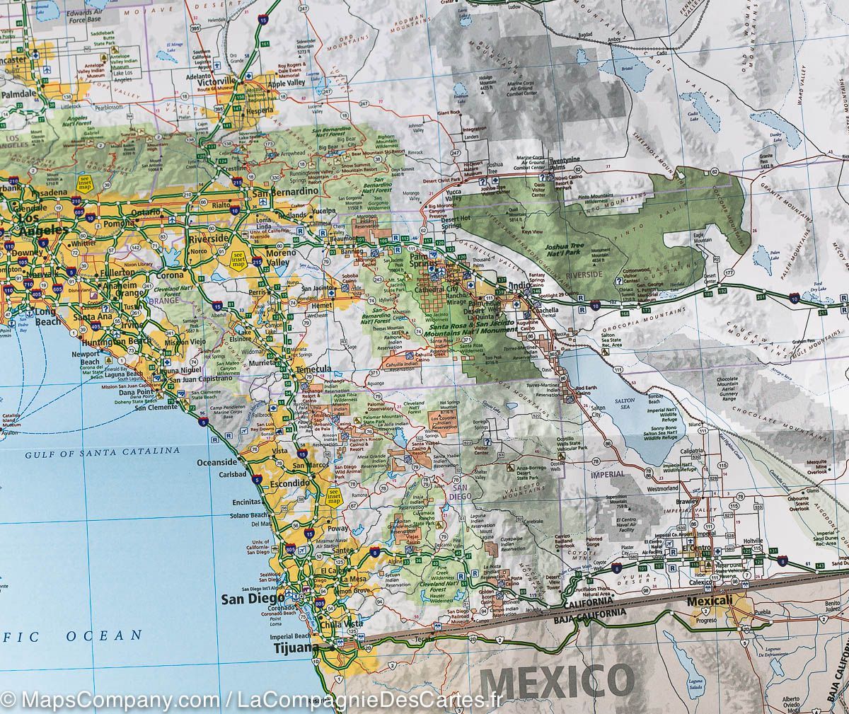 Carte routière n° 5 - Californie et Nevada (USA) | Hallwag carte routière Hallwag