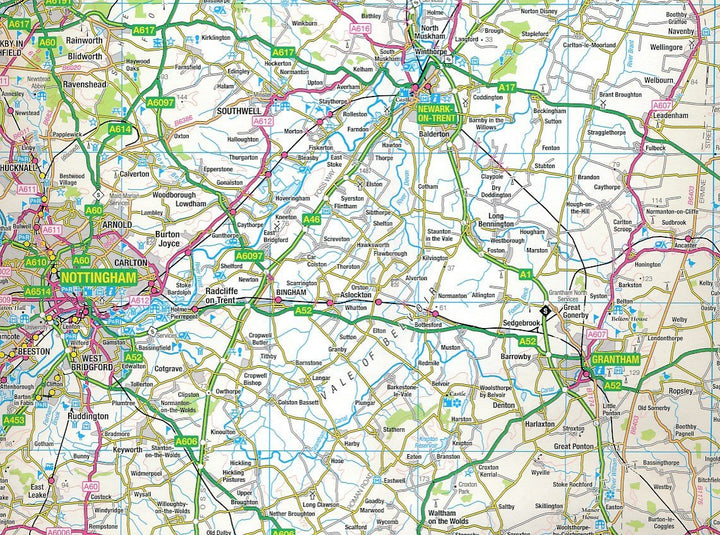 Carte routière n° 5 - Est des Midlands & East Anglia | Ordnance Survey - Road carte pliée Ordnance Survey 