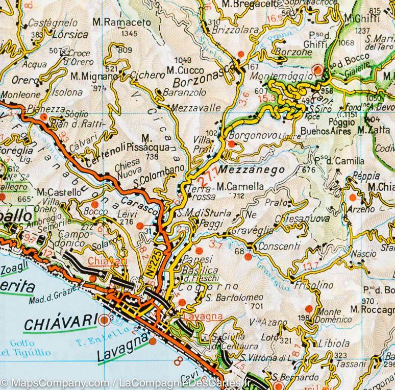 Carte routière n° 5 - Ligurie (région de Turin & Gênes, Italie) | Touring Club Italiano-1/200 000 carte routière Touring Club Italiano