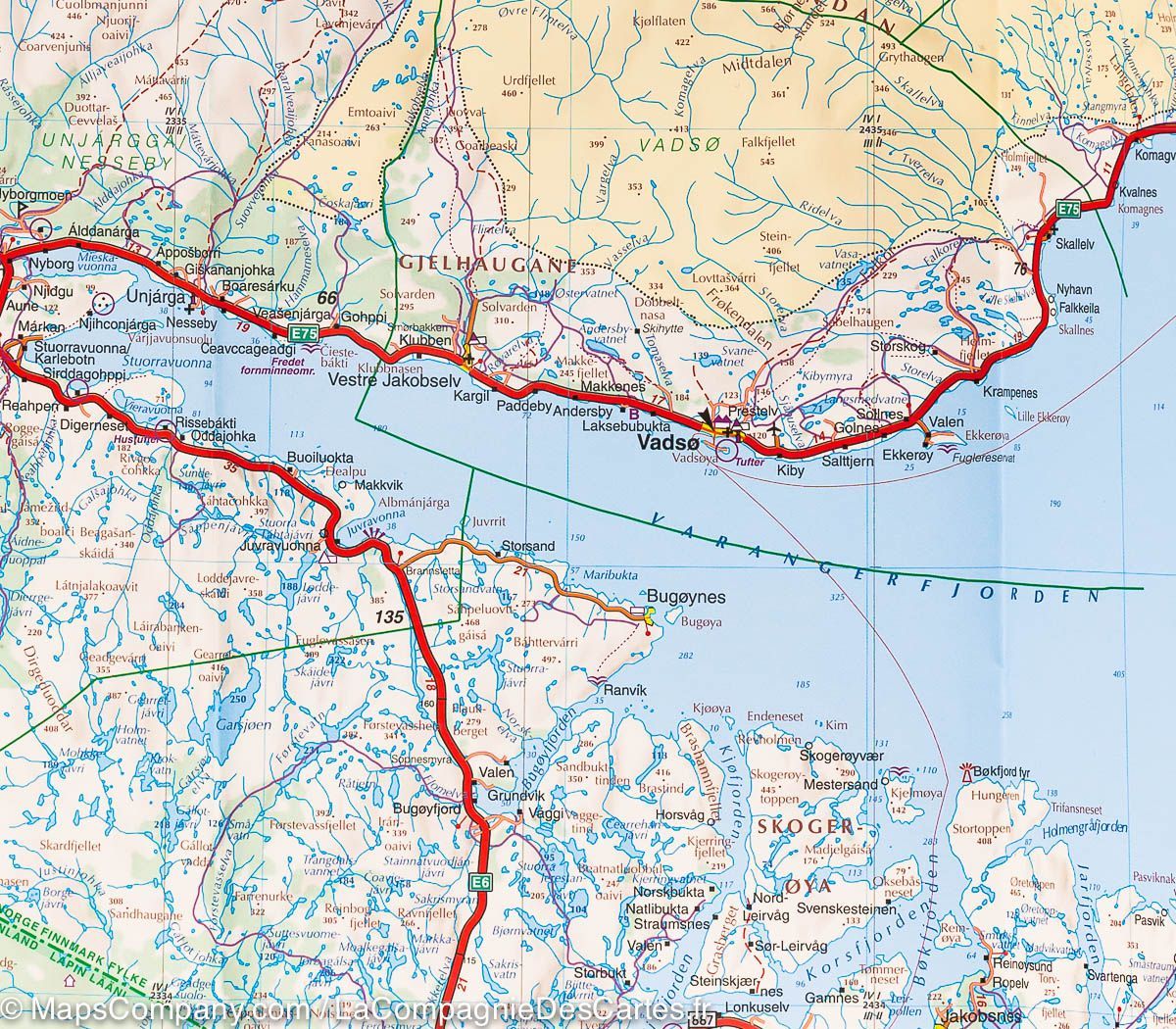 Carte routière n° 5 - Norvège Nord (Tromso, Cap Nord, Kirkenes) | Kümmerly & Frey carte routière Kümmerly & Frey