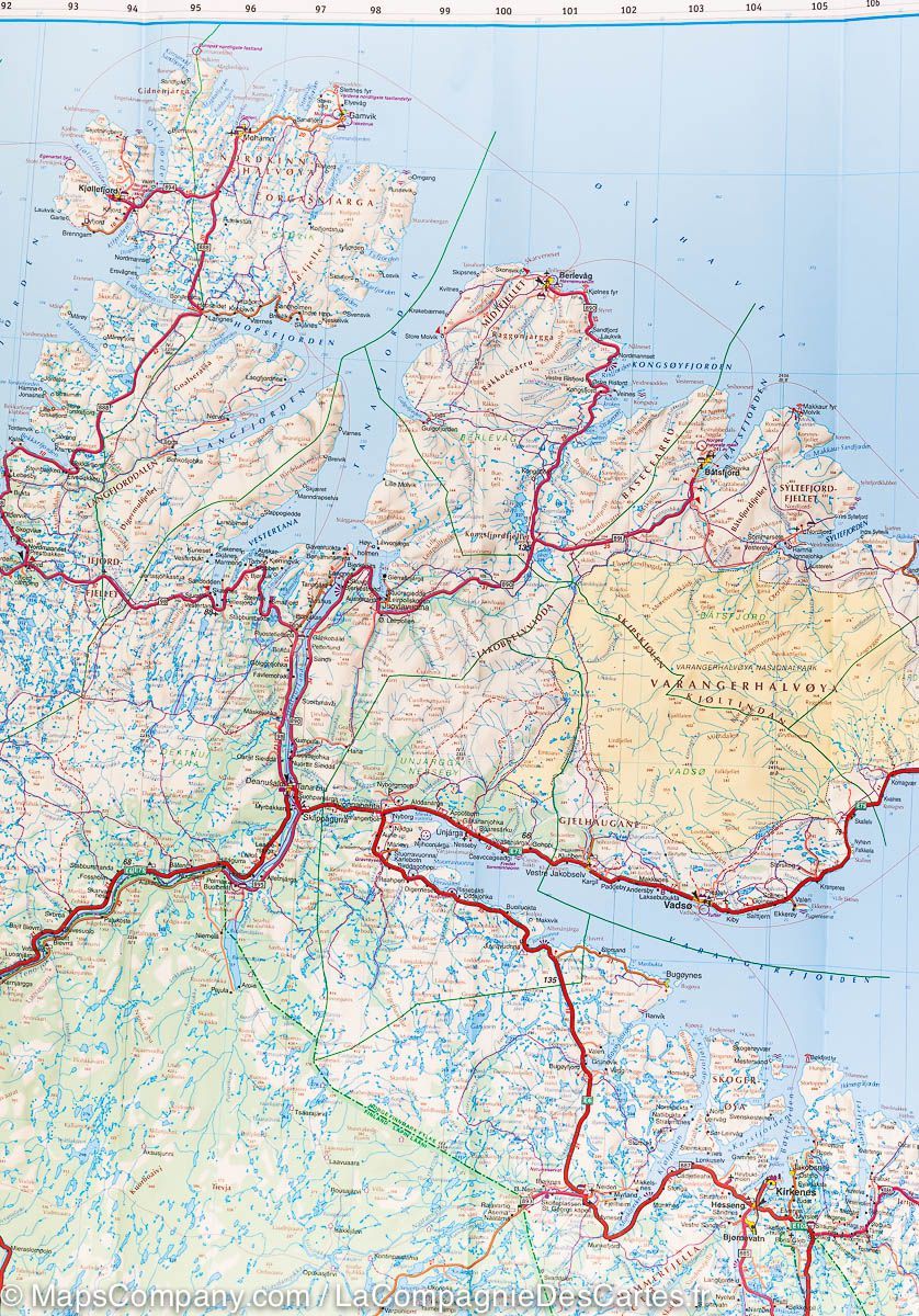 Carte routière n° 5 - Norvège Nord (Tromso, Cap Nord, Kirkenes) | Kümmerly & Frey carte routière Kümmerly & Frey