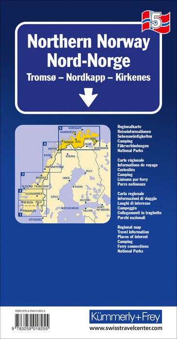 Carte routière n° 5 - Norvège Nord (Tromso, Cap Nord, Kirkenes) | Kümmerly & Frey carte pliée Kümmerly & Frey 