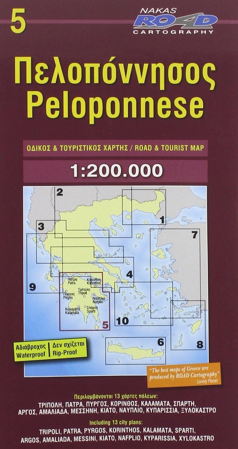 Carte routière n° 5 - Péloponnèse (Grèce) | Road Editions carte routière Road Editions