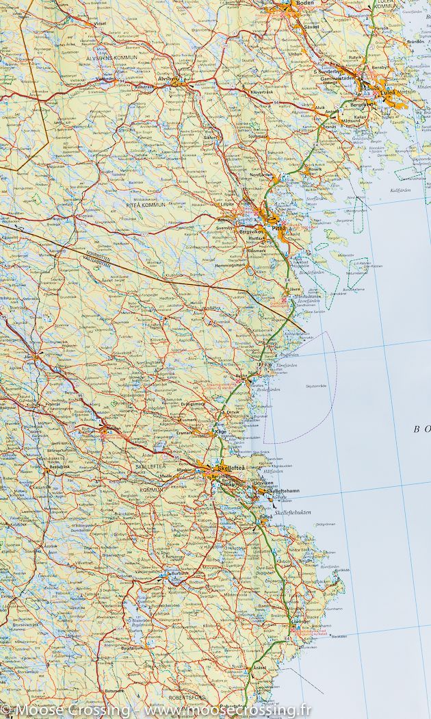 Carte routière #5 - Suède du Nord (Sud : Östersund, Umea, Lulea)  | Kümmerly   Frey - La Compagnie des Cartes