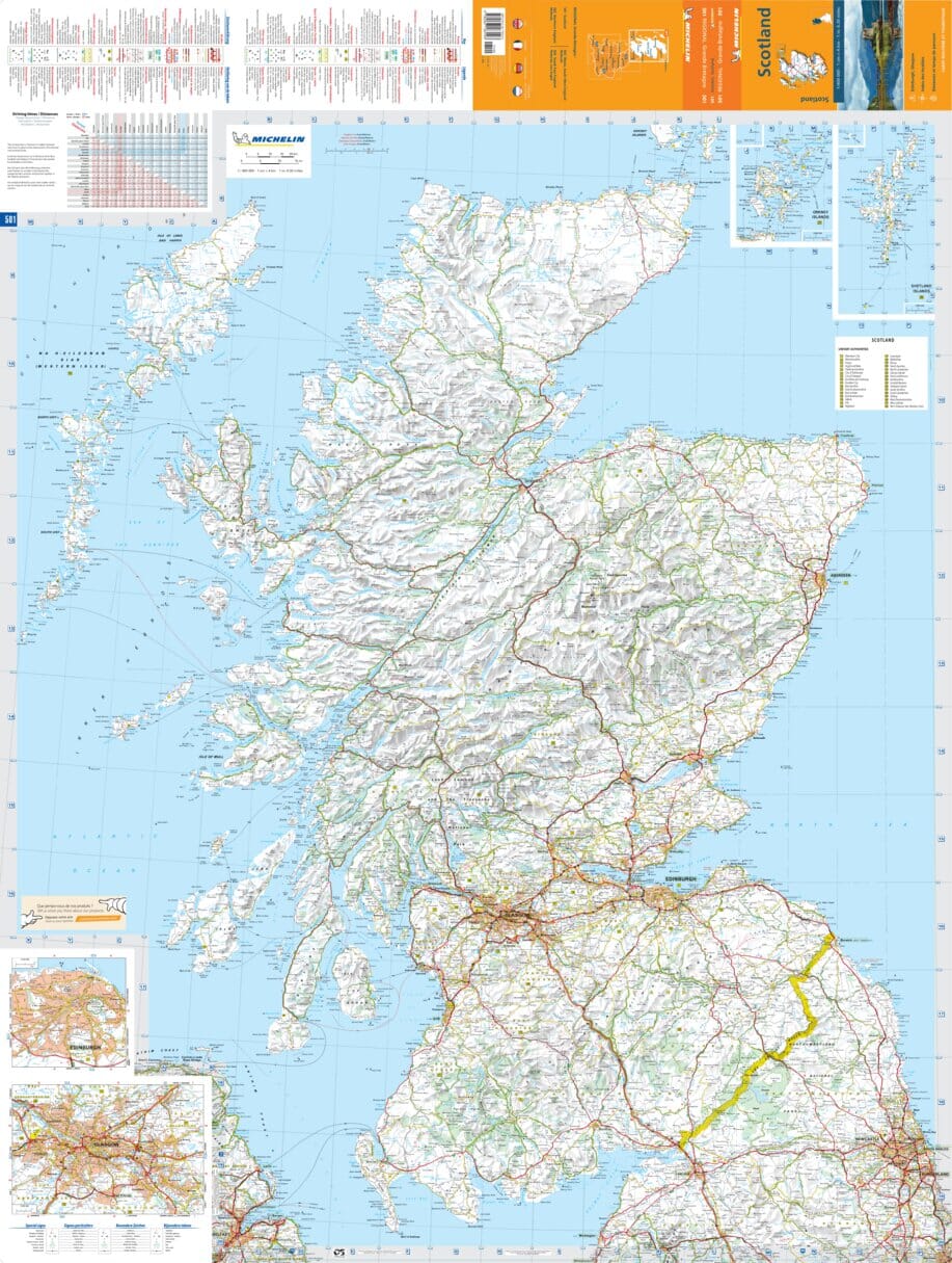 Carte routière n° 501 - Ecosse | Michelin carte routière Michelin