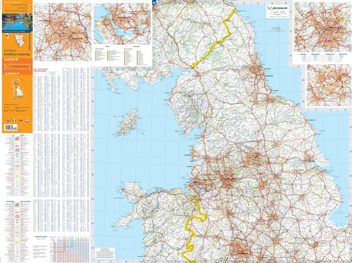 Carte routière n° 502 - Angleterre Nord & Midlands | Michelin carte routière Michelin