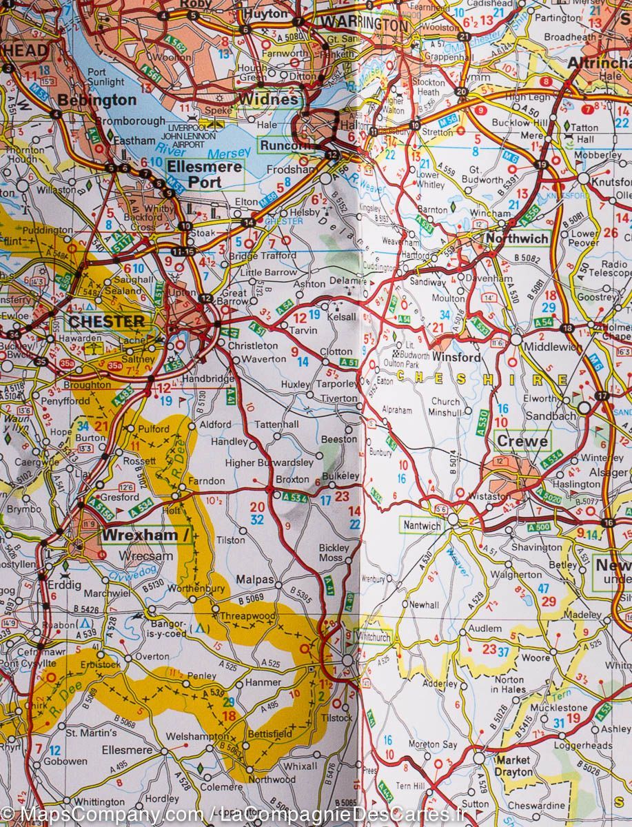 Carte routière n° 502 - Angleterre Nord & Midlands | Michelin carte routière Michelin