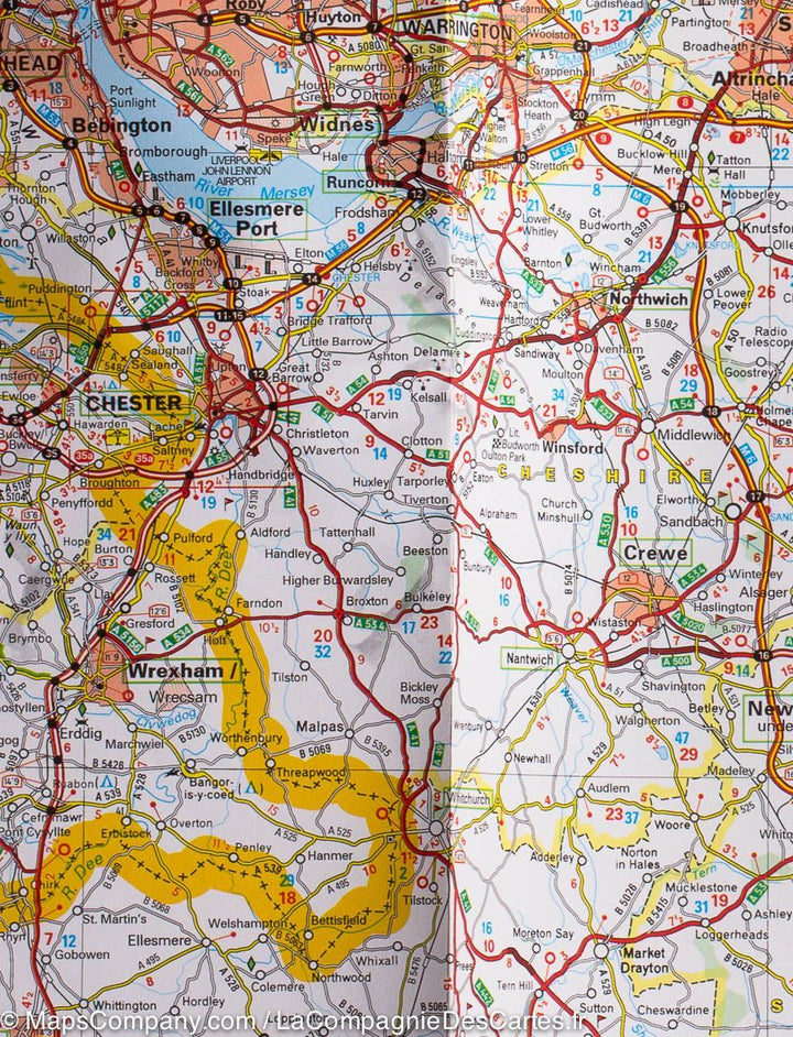 Carte routière n° 502 - Angleterre Nord & Midlands | Michelin carte pliée Michelin 