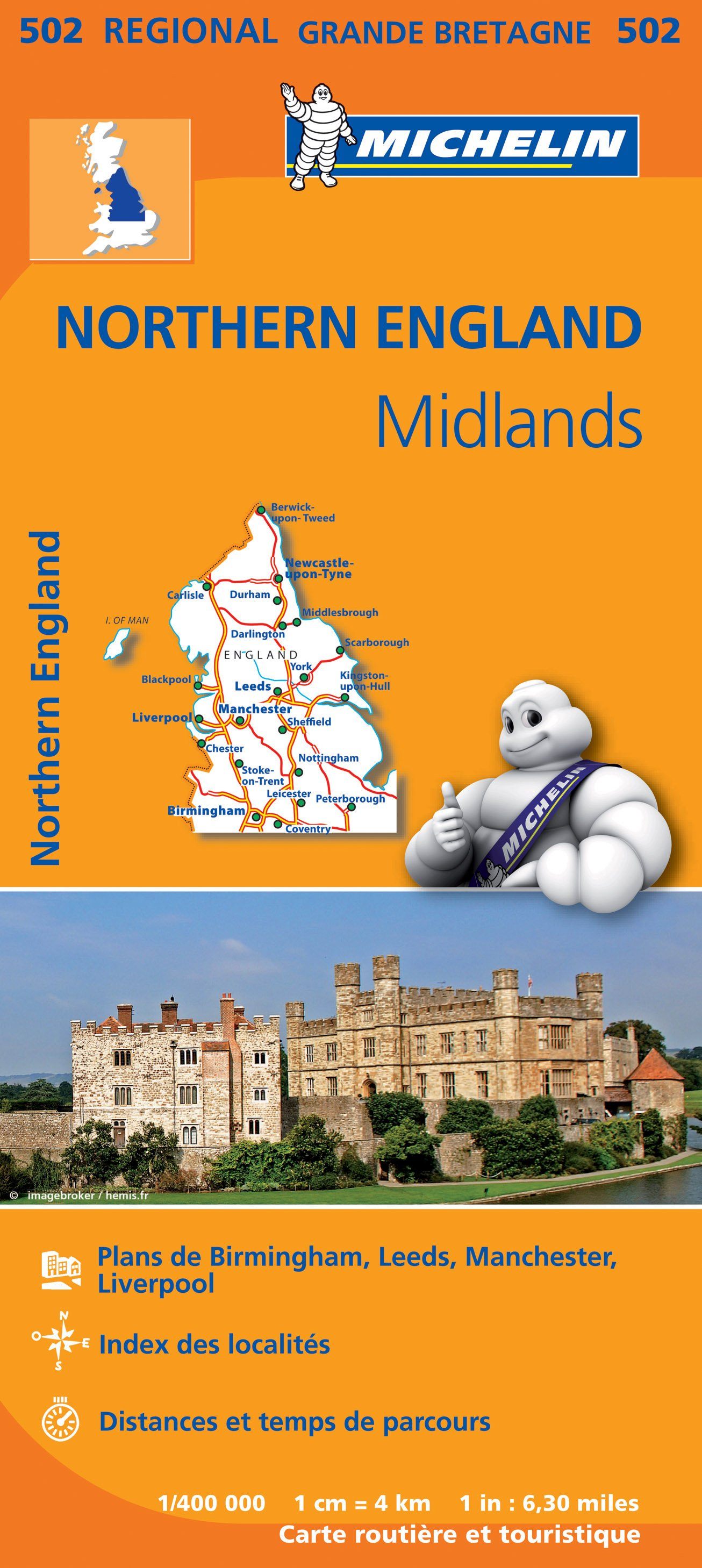 Carte routière n° 502 - Angleterre Nord & Midlands | Michelin carte routière Michelin