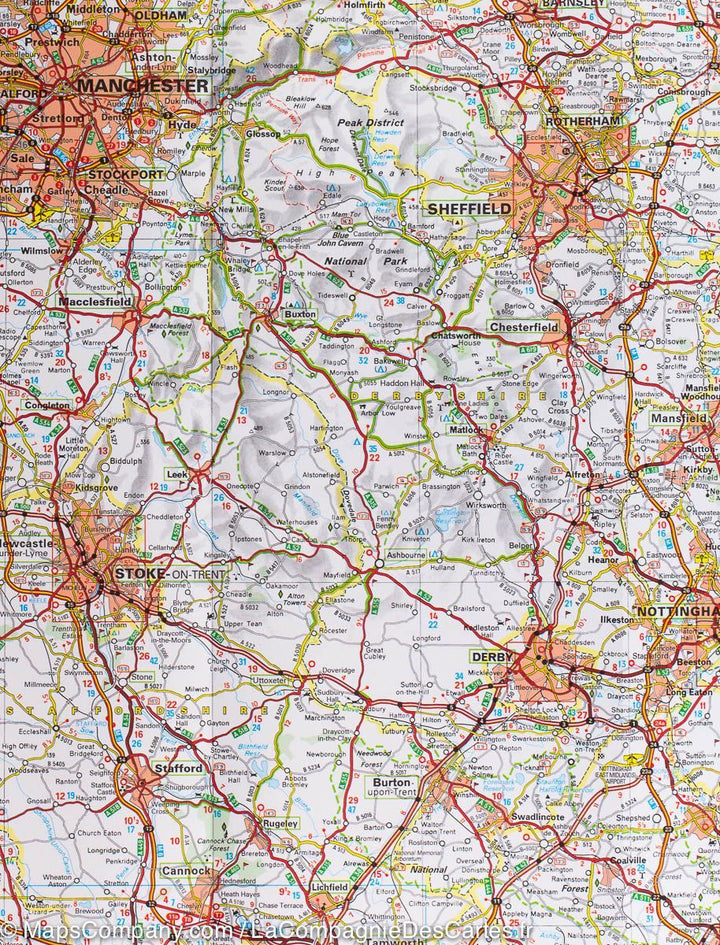 Carte routière n° 502 - Angleterre Nord & Midlands | Michelin carte pliée Michelin 