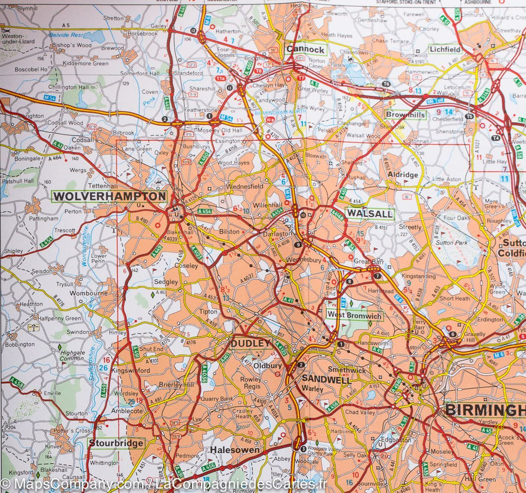 Carte routière n° 503 - Pays de Galles, Angleterre Sud-Ouest & Midlands | Michelin carte pliée Michelin 