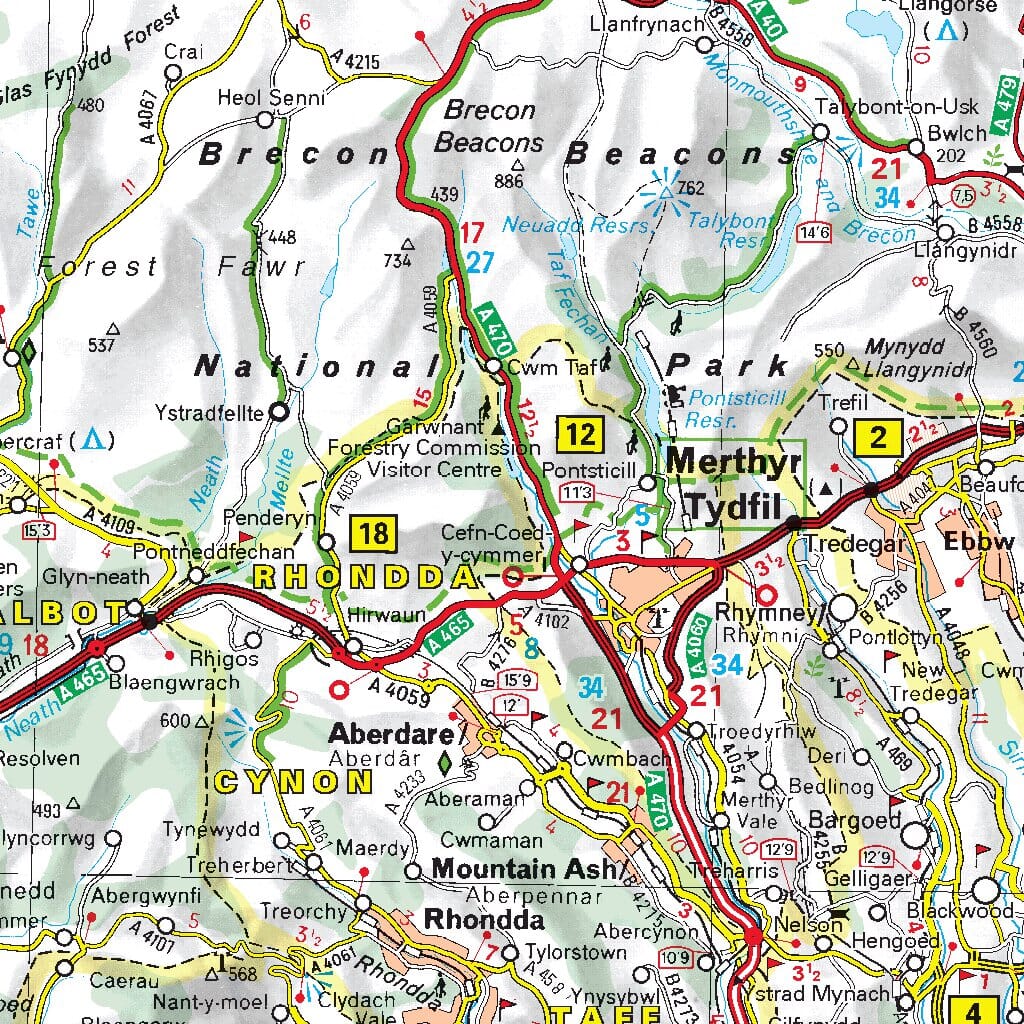 Carte routière n° 503 - Pays de Galles, Angleterre Sud-Ouest & Midlands | Michelin carte pliée Michelin 