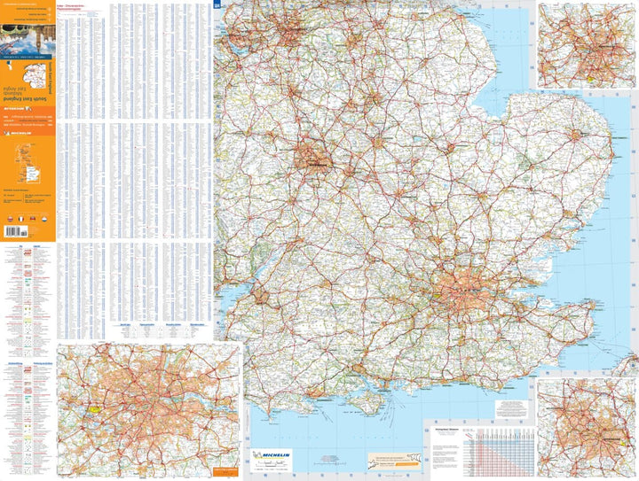 Carte routière n° 504 - Angleterre Sud-Est, Midlands & East Anglia | Michelin carte pliée Michelin 